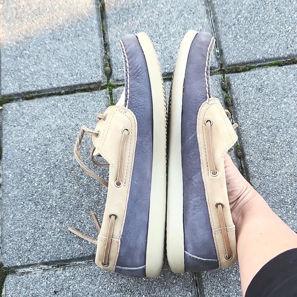 Dexter Tide Aqua Sports Cream/Blue/Stone Nubuck Moccasin Deck Shoes - Picture 2 of 9